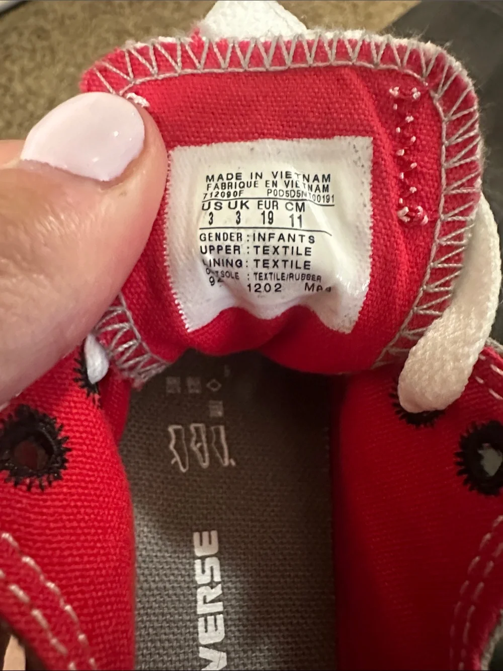 Baby Infant Converse Chuck Taylors Size 3 - Red & Grey NWOT